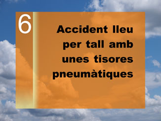 Tall amb tisores pneumàtiques.