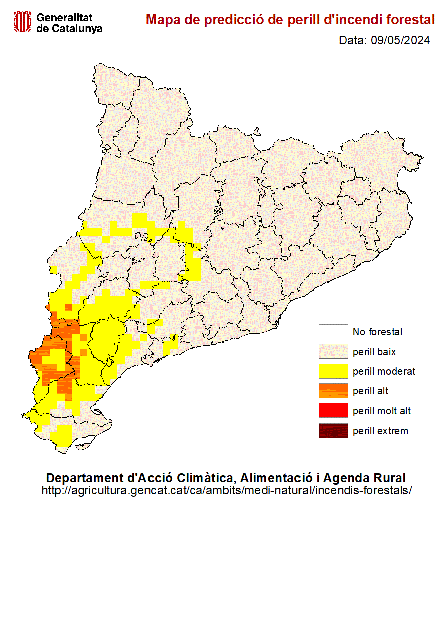 Mapa del perill d'incendi forestal