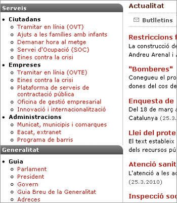 P�gina principal de gencat