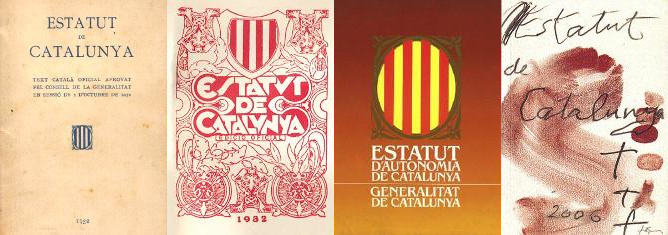 portades de diferents edicions de l'estatut de catalunya