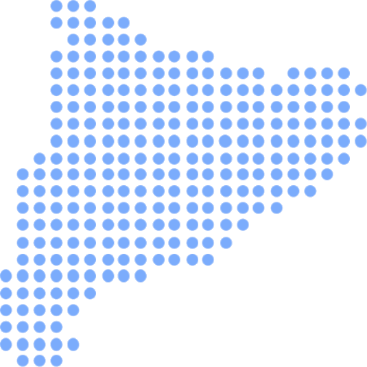 Mapa de catalunya fet amb punts blaus