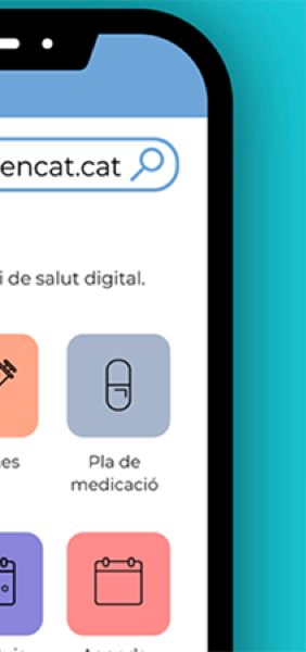 Captura móvil del web 'La Meva Salut' amb l'opció 'Pla de Medicació' visible