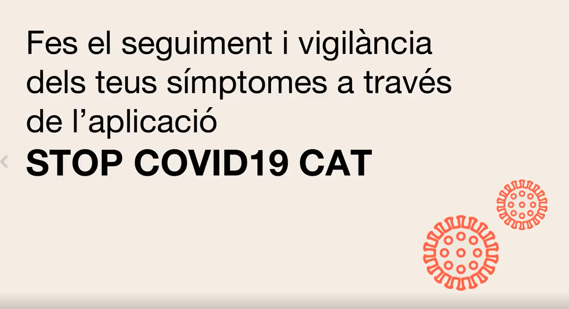 Fes el seguiment i vigilància dels teus símptomes a través de l'aplicació STOP COVID19 CAT
