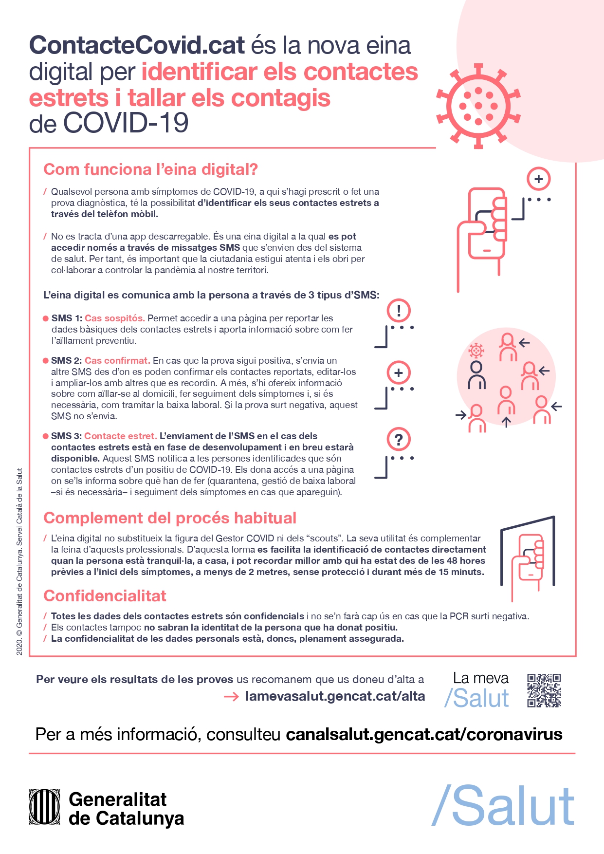 Cartell: ContacteCovid.cat és la nova eina digital per identificar els contactes estrets i tallar els contagis de COVID-19
