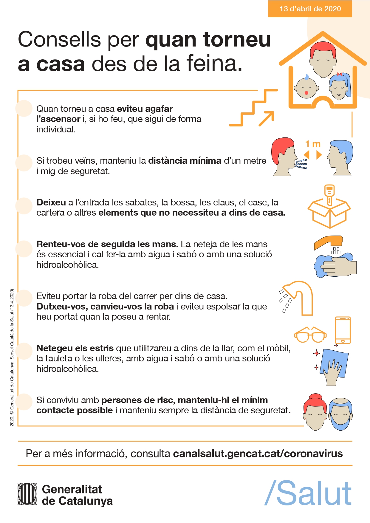 Cartell: Consells per quan torneu a casa de de la feina