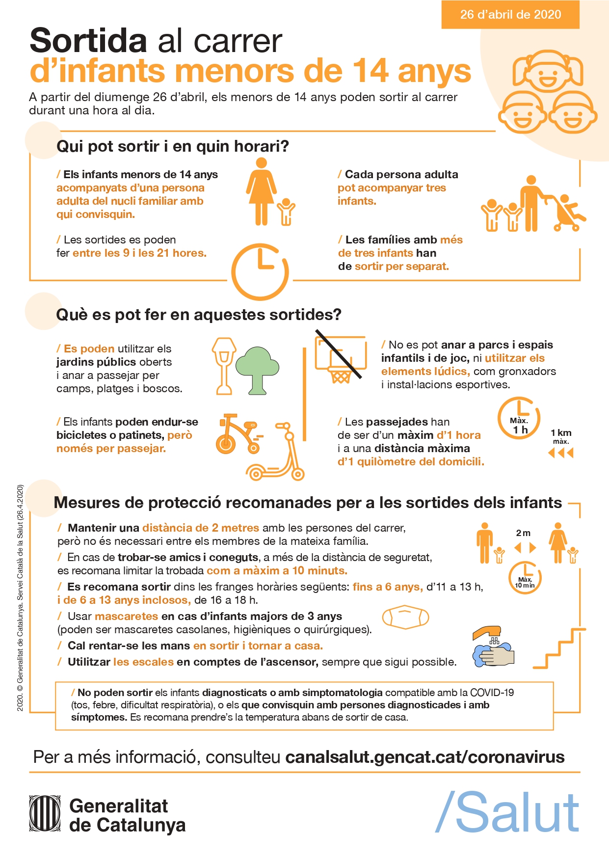 Cartell: Sortida al carrer d'infants menors de 14 anys