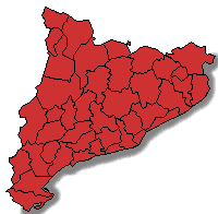 Mapa acolorit per comarques segons la participaci� en primer avan� comparat amb el 2010